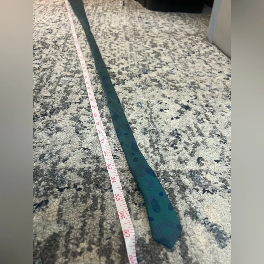 YSL Yves Saint Laurent Teal Silk Tie